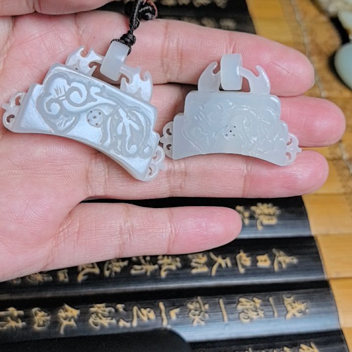 和田玉如意锁挂件2未镶嵌l***.