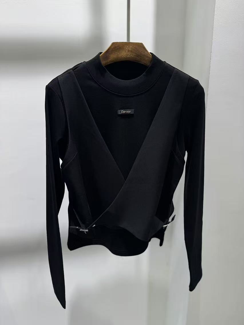 961837-3832 加绒气质百搭设计款宽松T恤衫