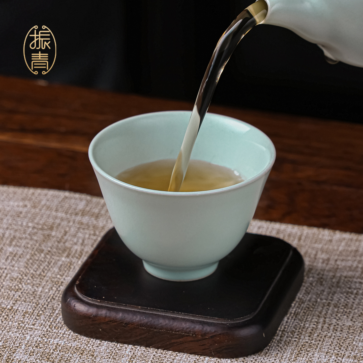 汝窑品茗杯主人杯开片景德镇全手工薄胎小号功夫茶杯单杯青瓷茶盏
