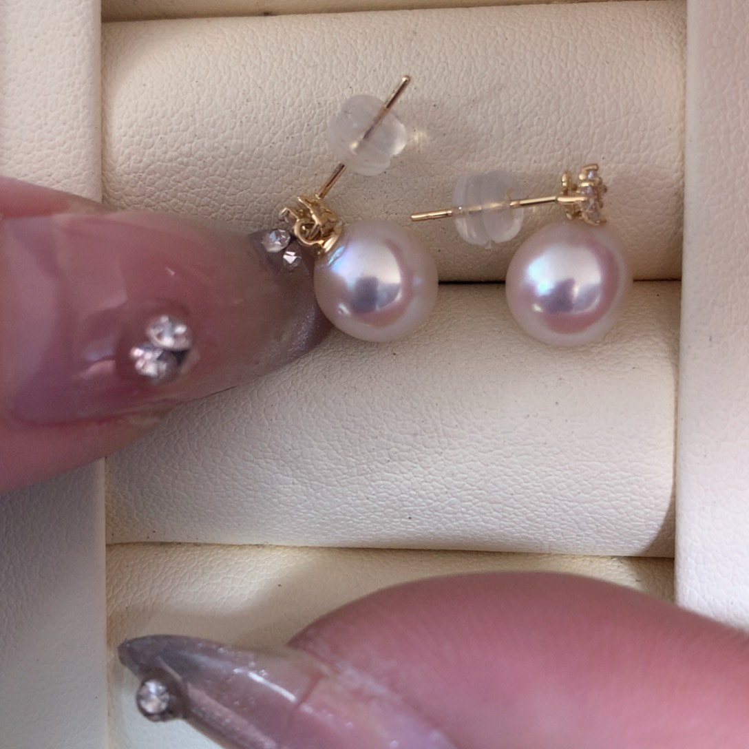 海水珍珠耳饰18K金镶嵌