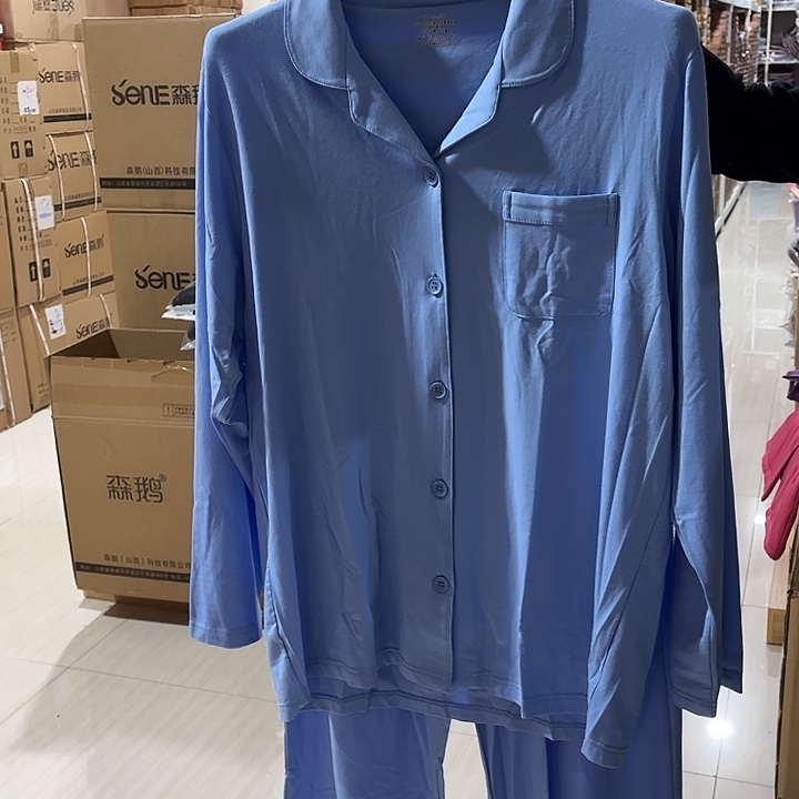 女款竹纤维家居服蓝色170尺码120到135斤