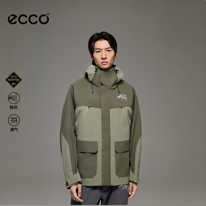 ECCO×白山联名【男女款Goretex冲锋衣】防风防水外套单冲EW253J013