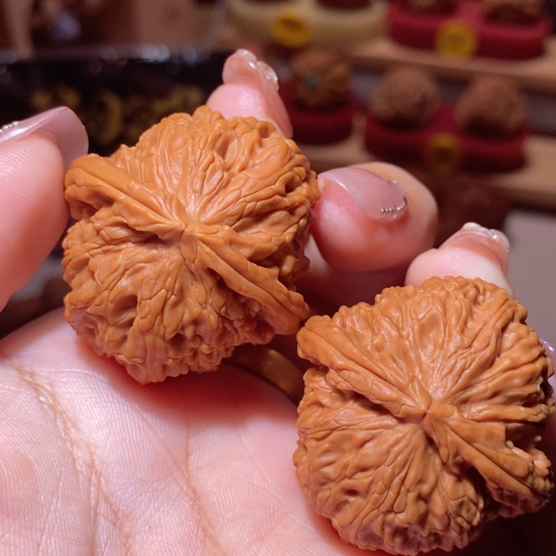 文玩核桃把件全品38尺白狮子