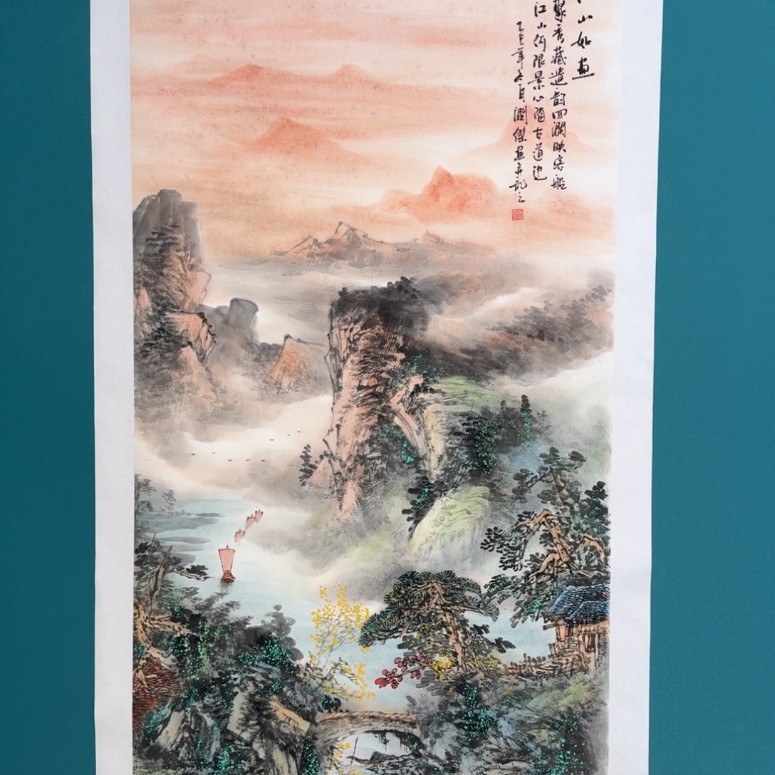 国画国画作品山水花鸟纯手绘