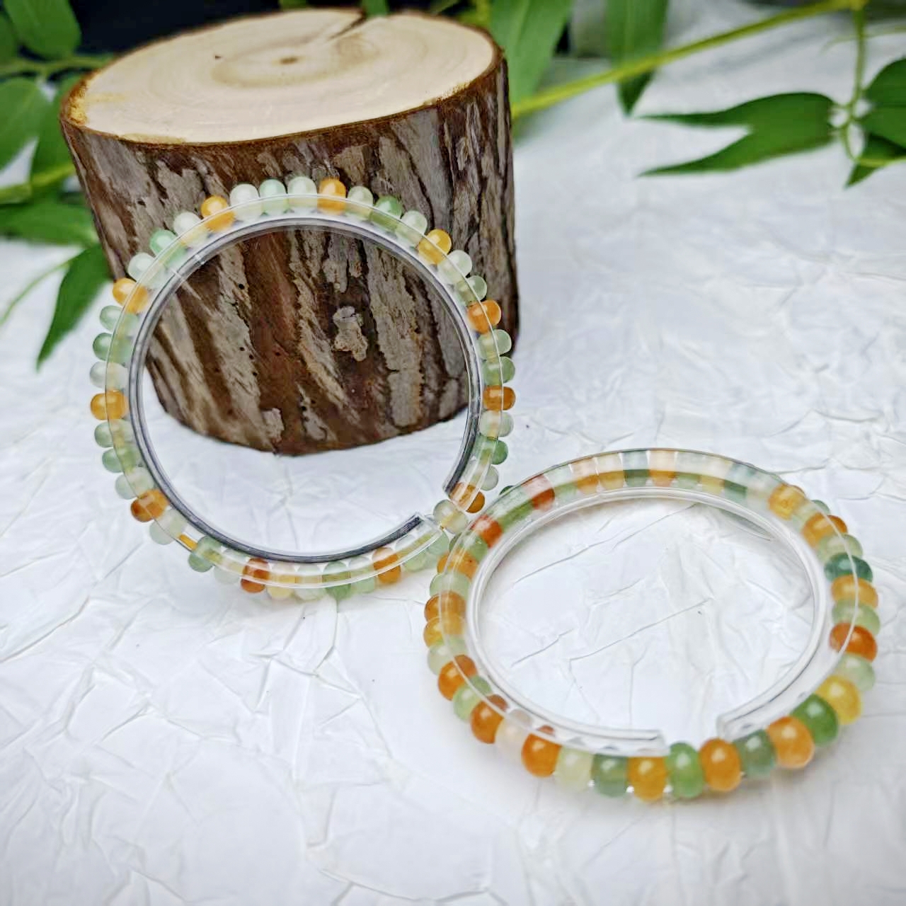 轻奢时尚款金丝多彩算盘珠手串-多样性发其一-s1305