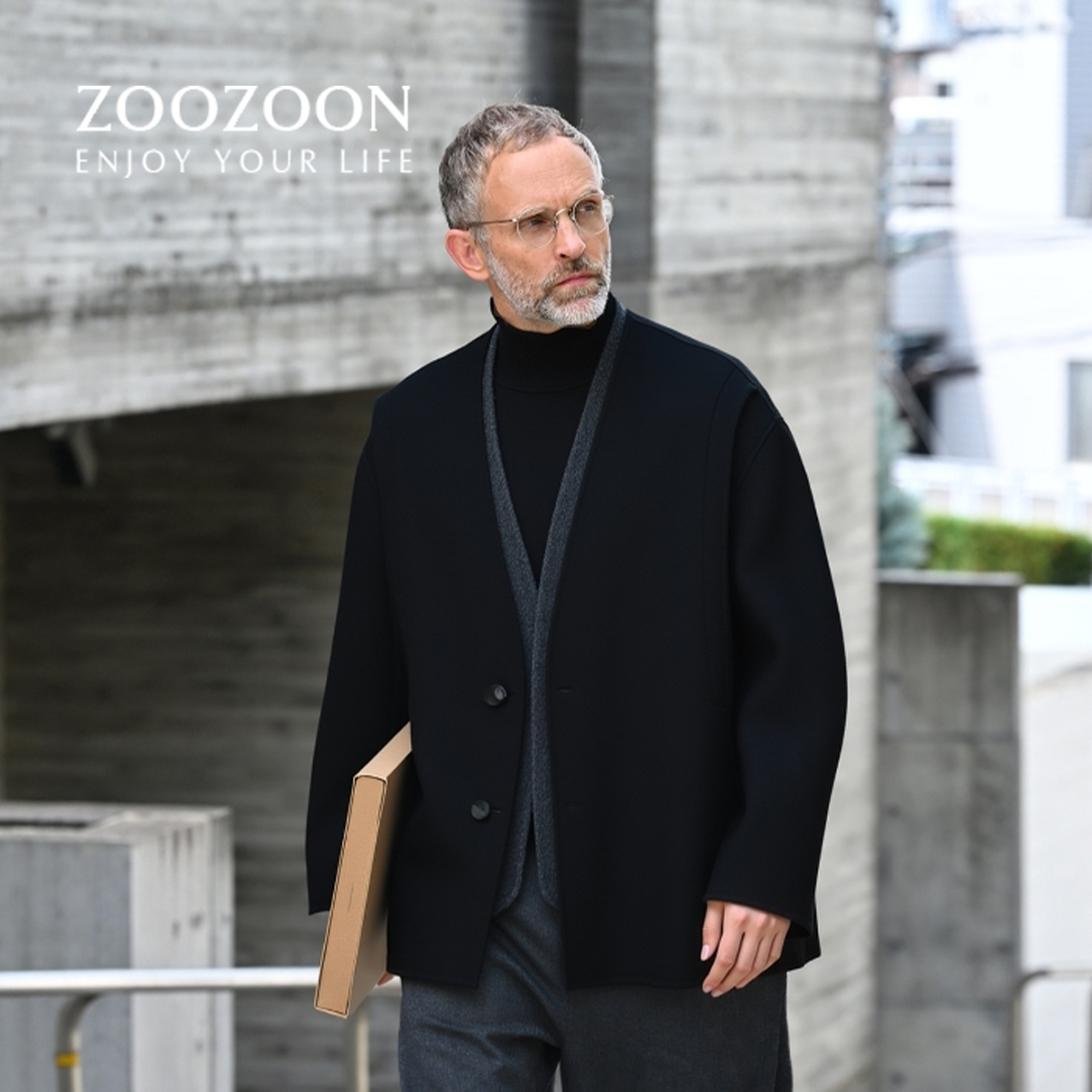 ZOOZOON2025新款秋冬季毛呢大衣纯羊毛呢外套休闲百搭高级感男款