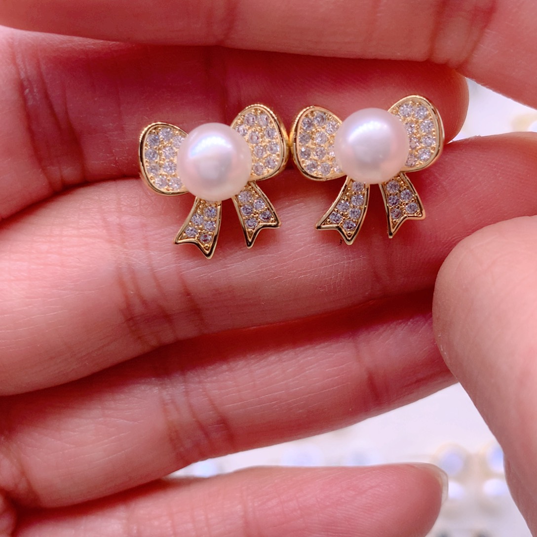 耳饰合金淡水珍珠