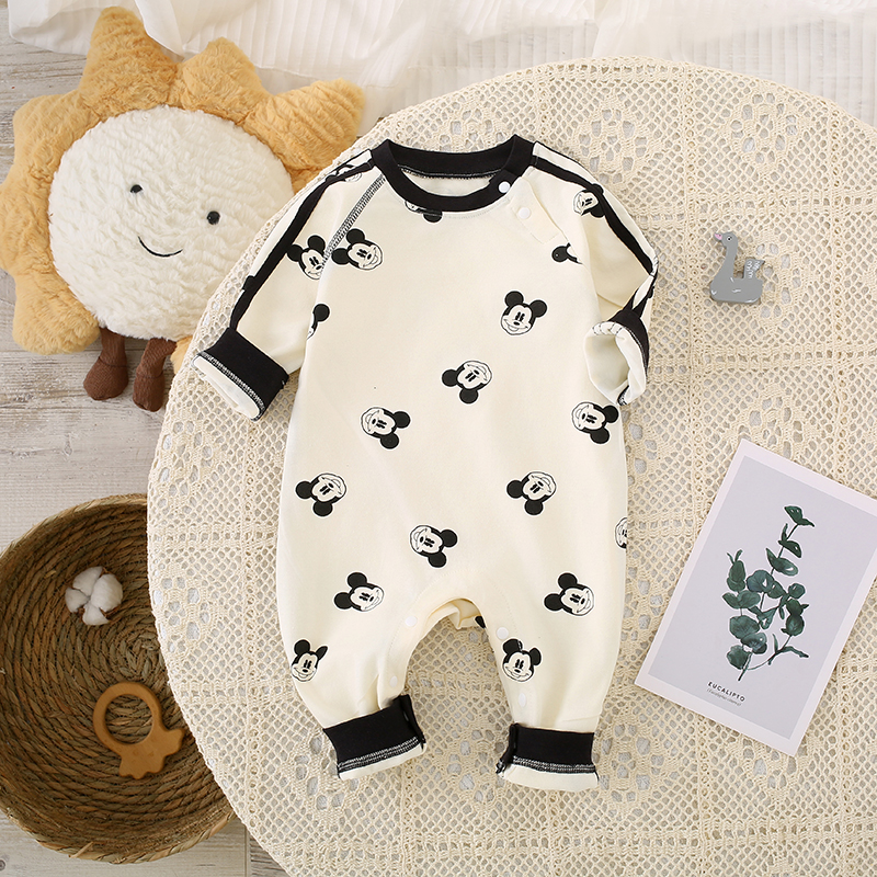 宝宝婴幼儿秋季纯棉哈衣长爬卡通秋冬长袖秋季爬服A类春秋套头