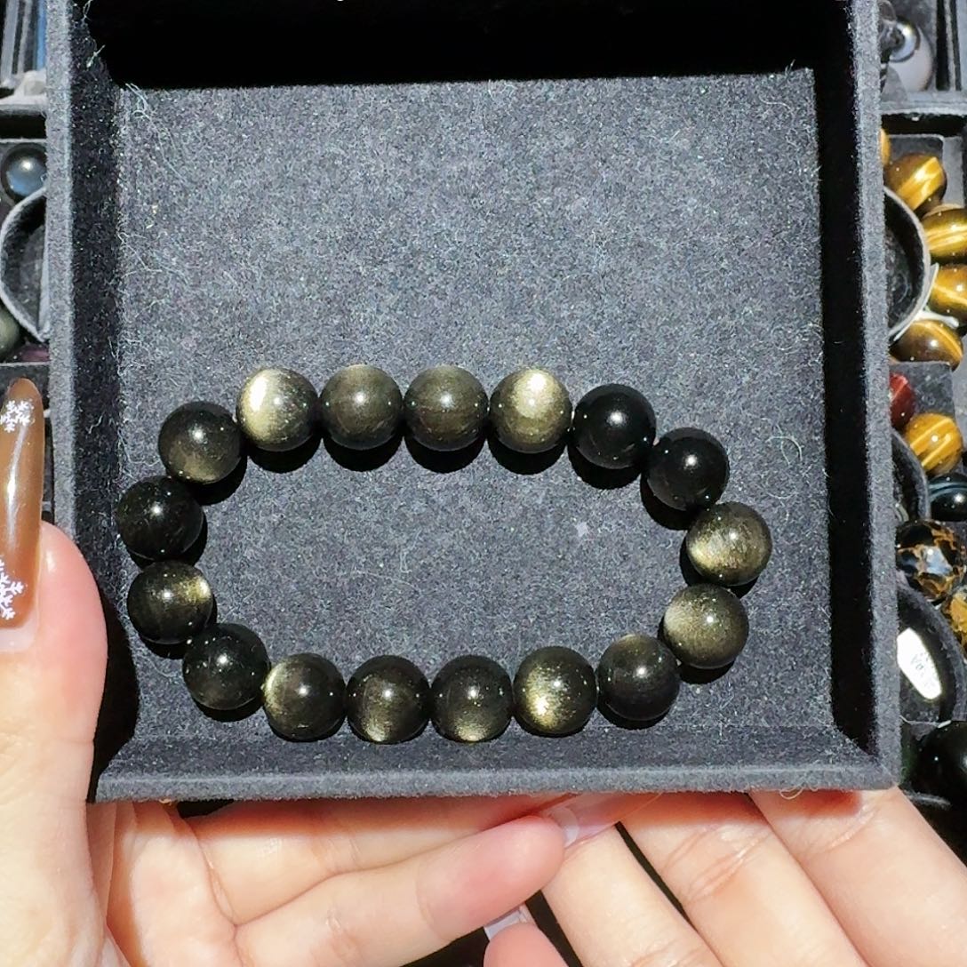 郭***斤黑曜岩未镶嵌手链