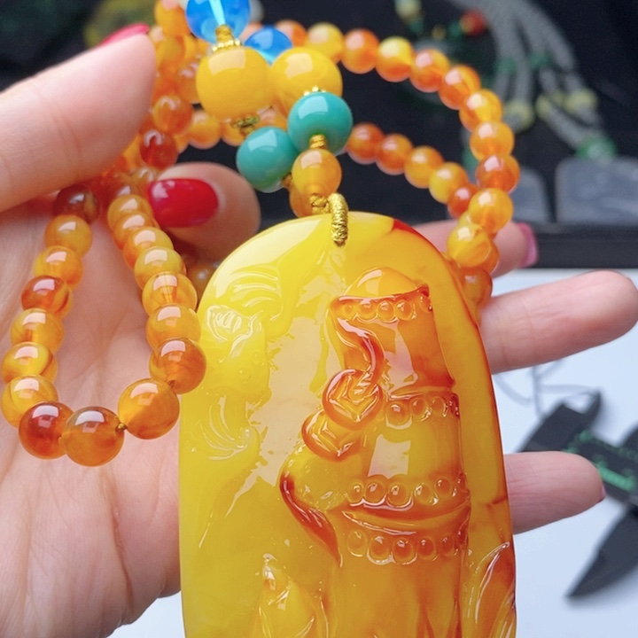 蜜蜡颈饰未镶嵌30套装