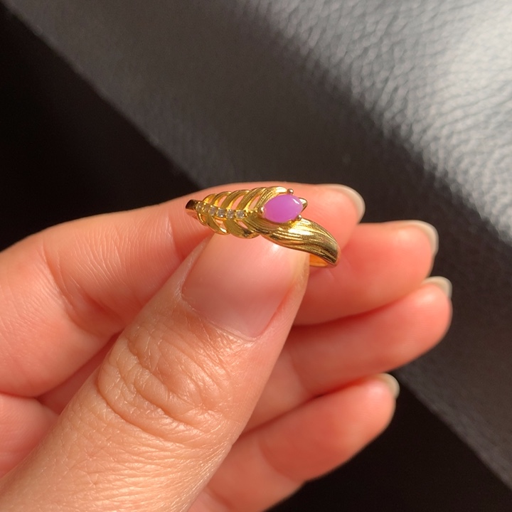 苏纪石（舒俱来）戒指银S925镀金镶嵌