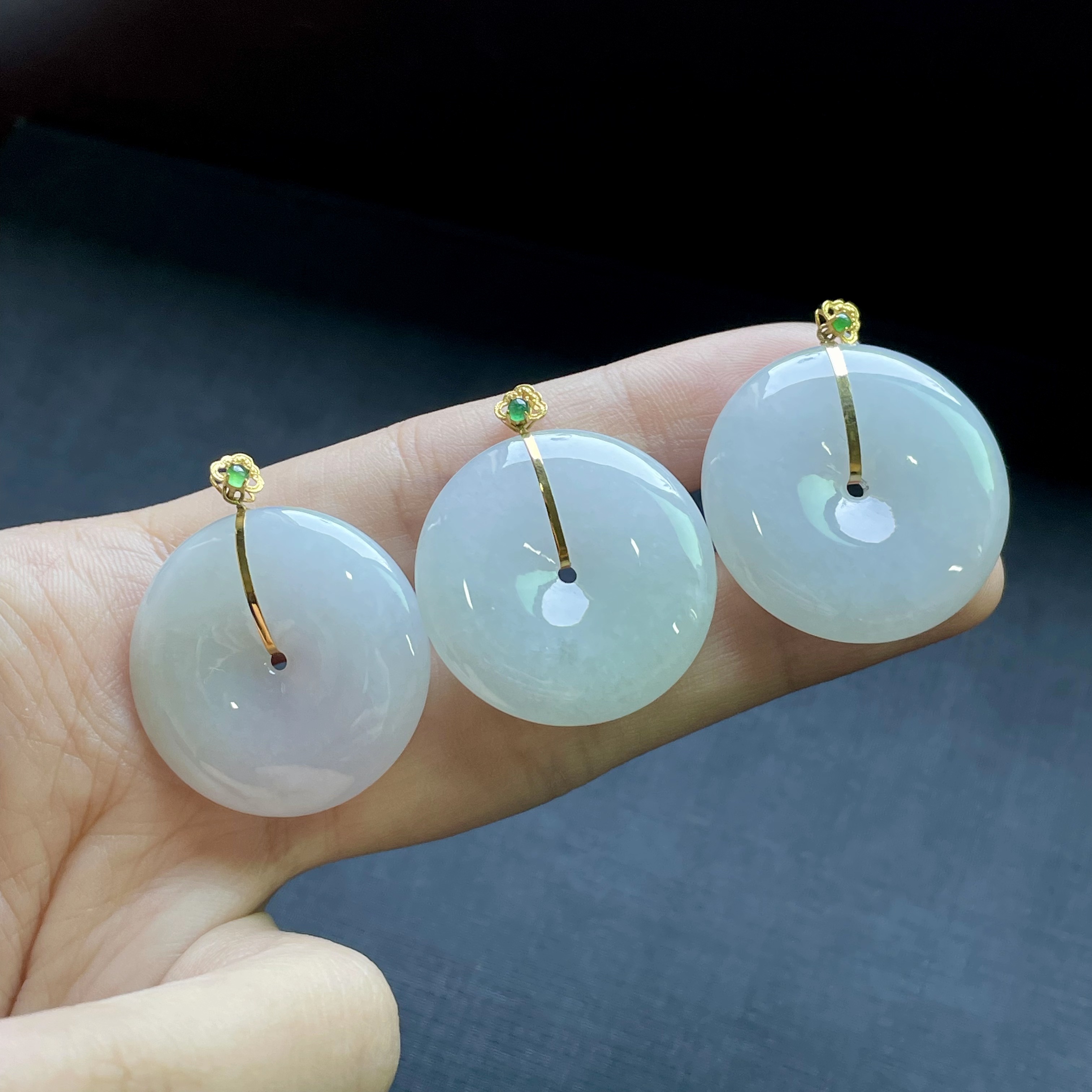 【挂件清货专场】天然翡翠平安扣18k吊坠多样性发一件@347968