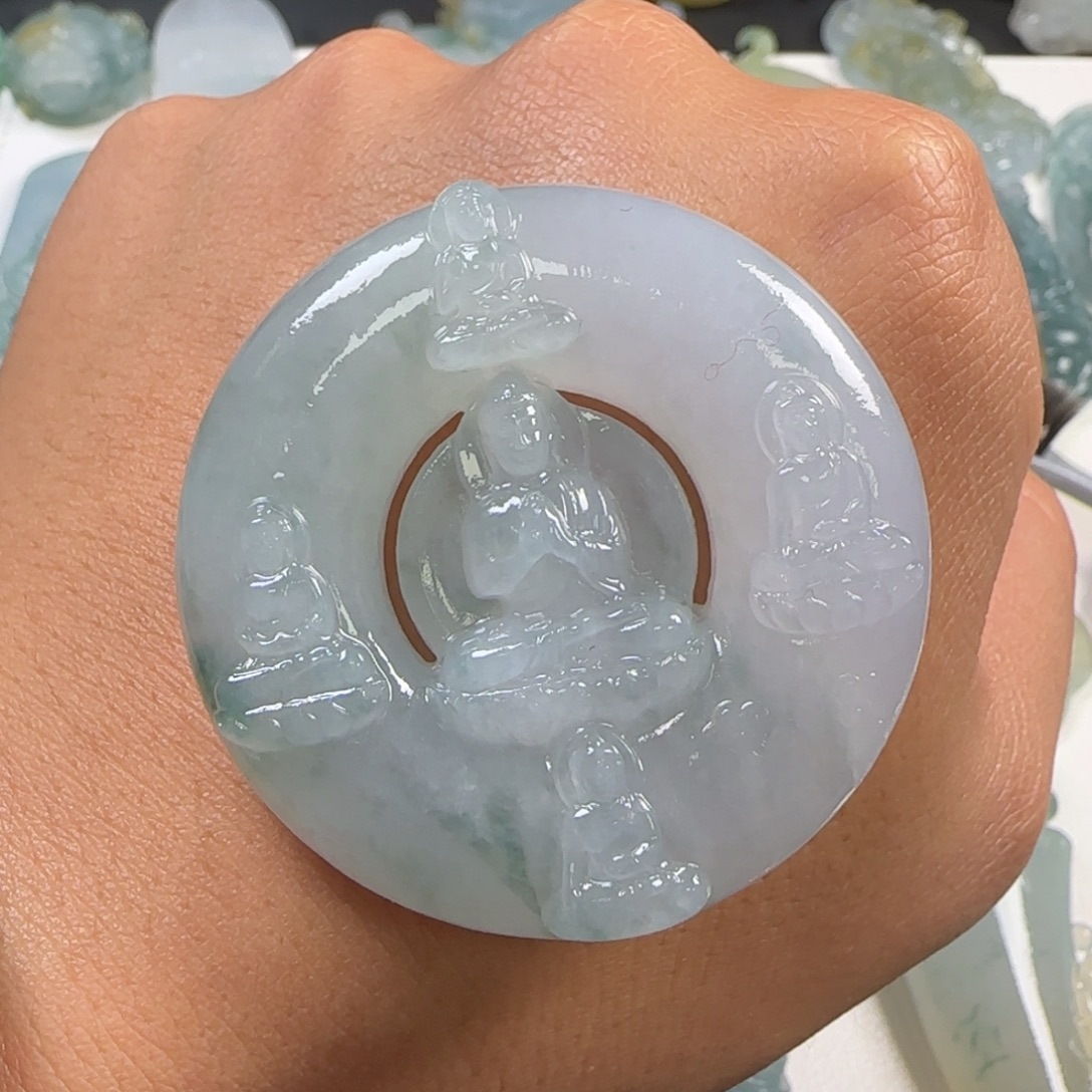 定制翡翠未镶嵌五方佛