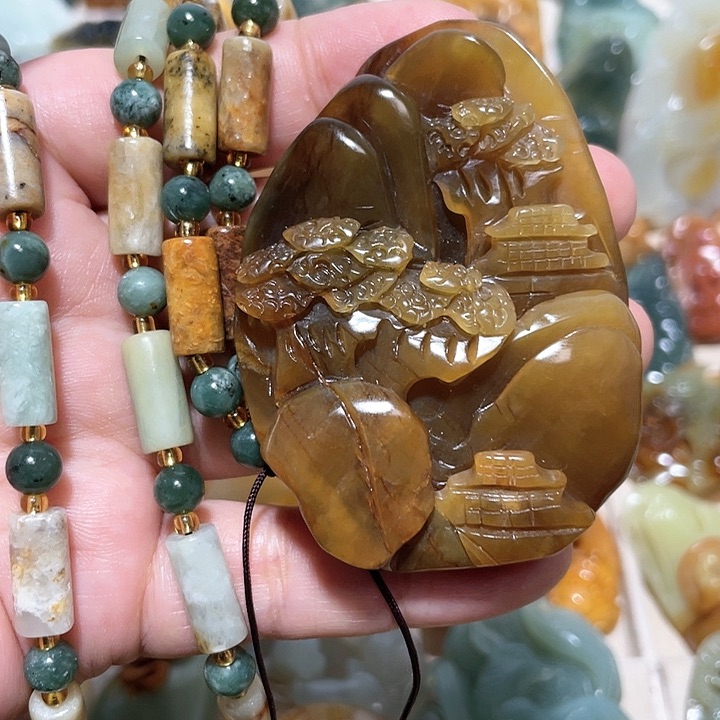 岫玉吊坠(不含链)未镶嵌