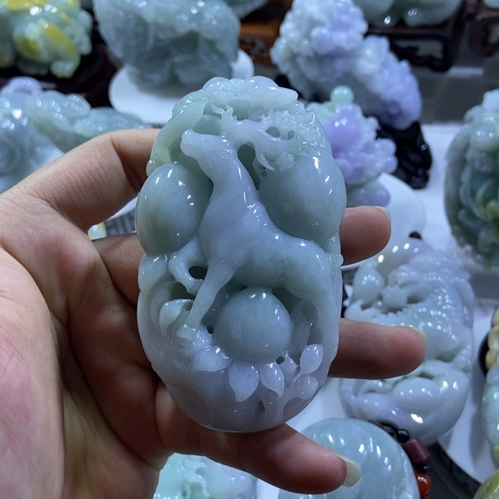 翡翠未镶嵌挂件福禄寿