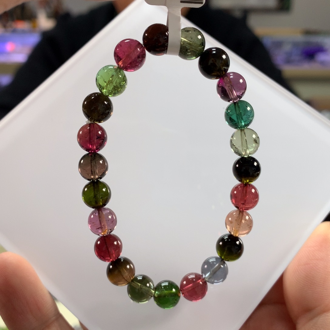 碧玺手链未镶嵌8毫米左右