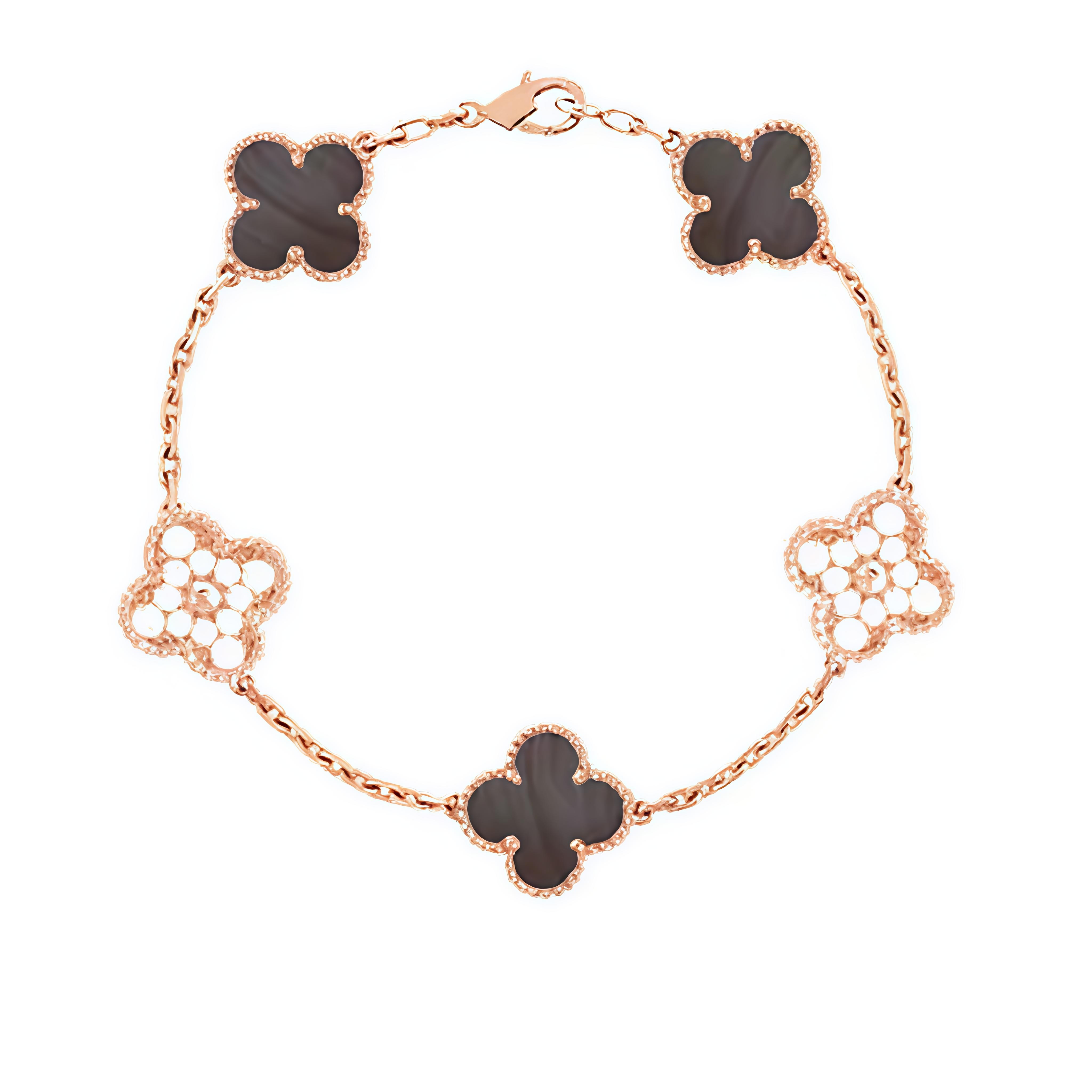 灰间钻四叶草手链设计轻奢气质 8536