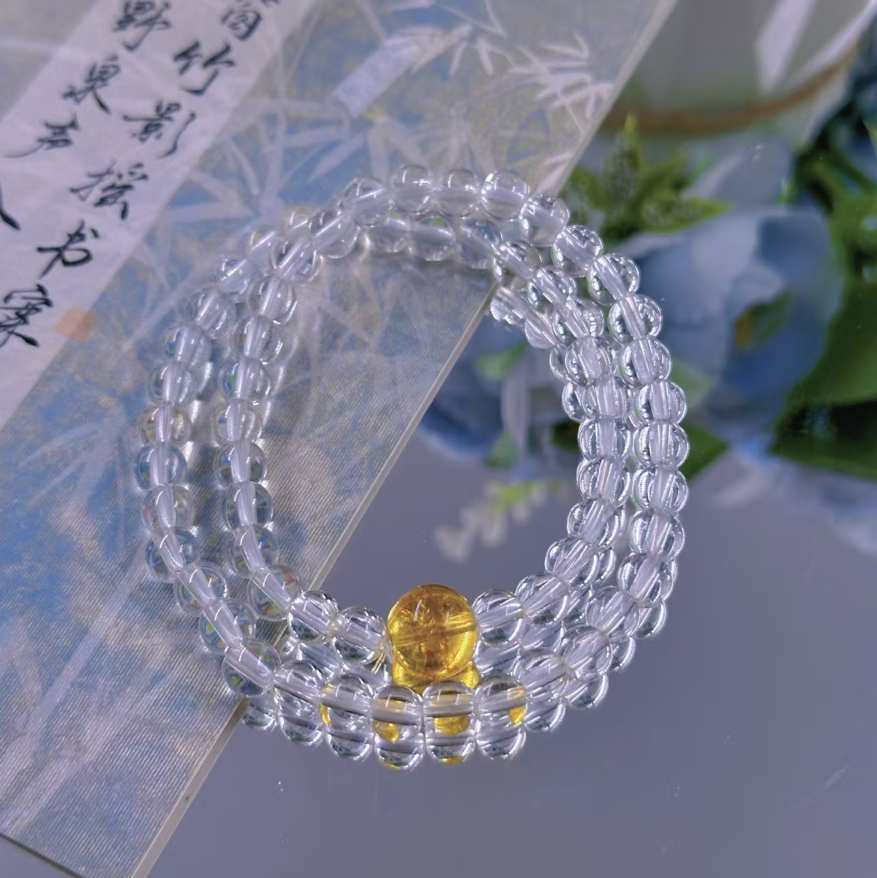 A002甄品白色双圈手串