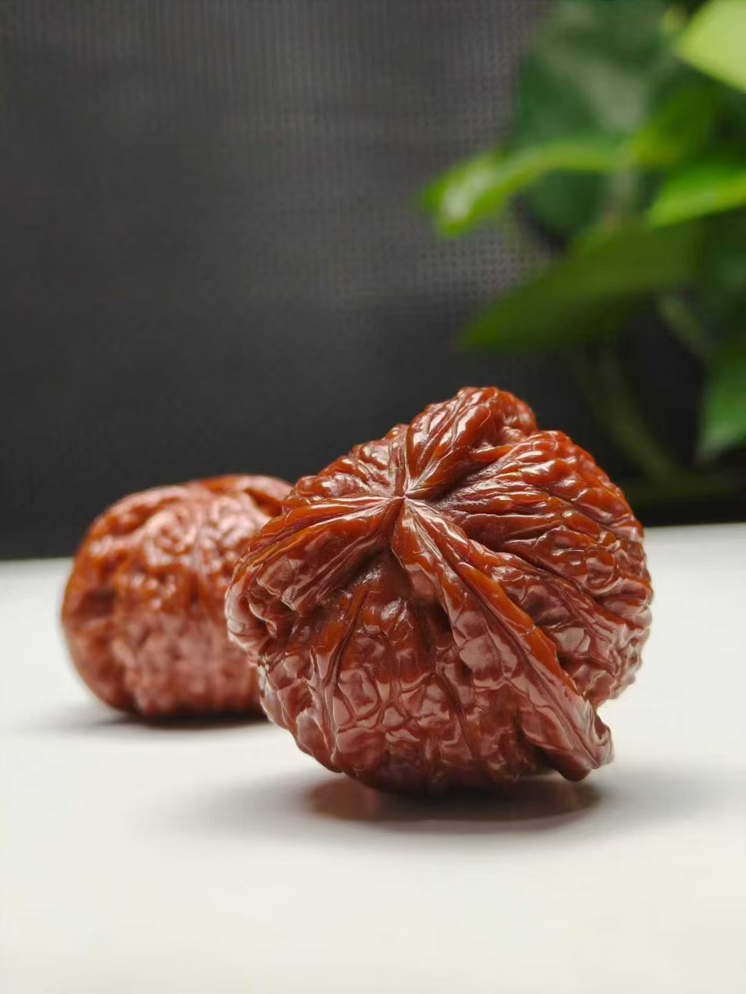 蛤蟆头白狮子苹果园四座楼狮子头手把件盘玩麻核桃直播间一物一图