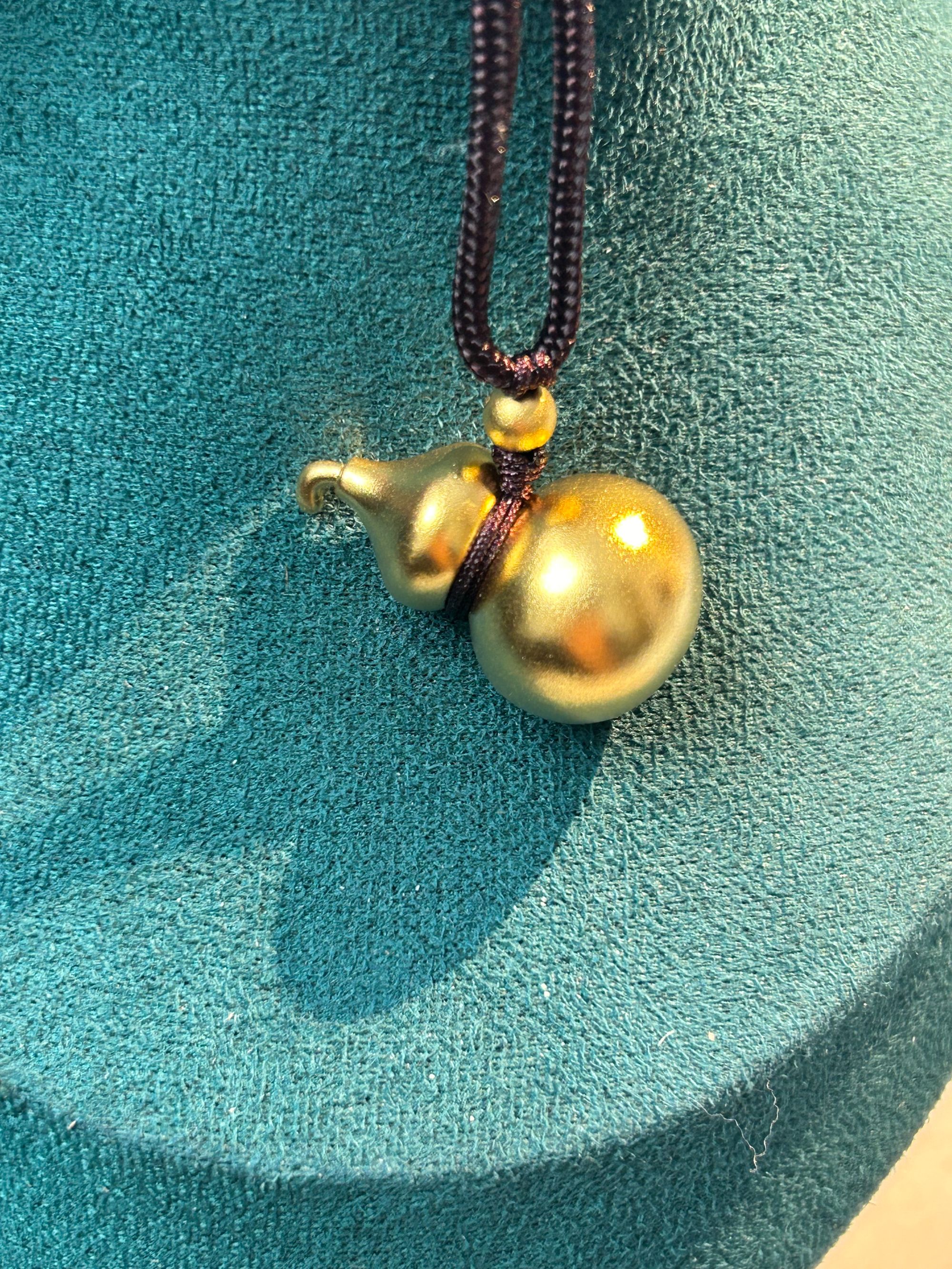 足金999真金古法亮面葫芦吊坠