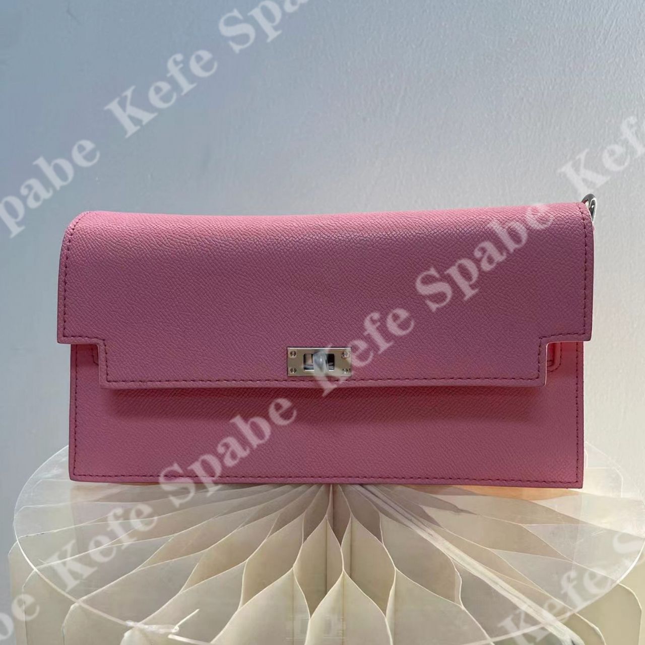 HM208   P25新款少女粉Kelly钱包手拿单肩斜挎包-1