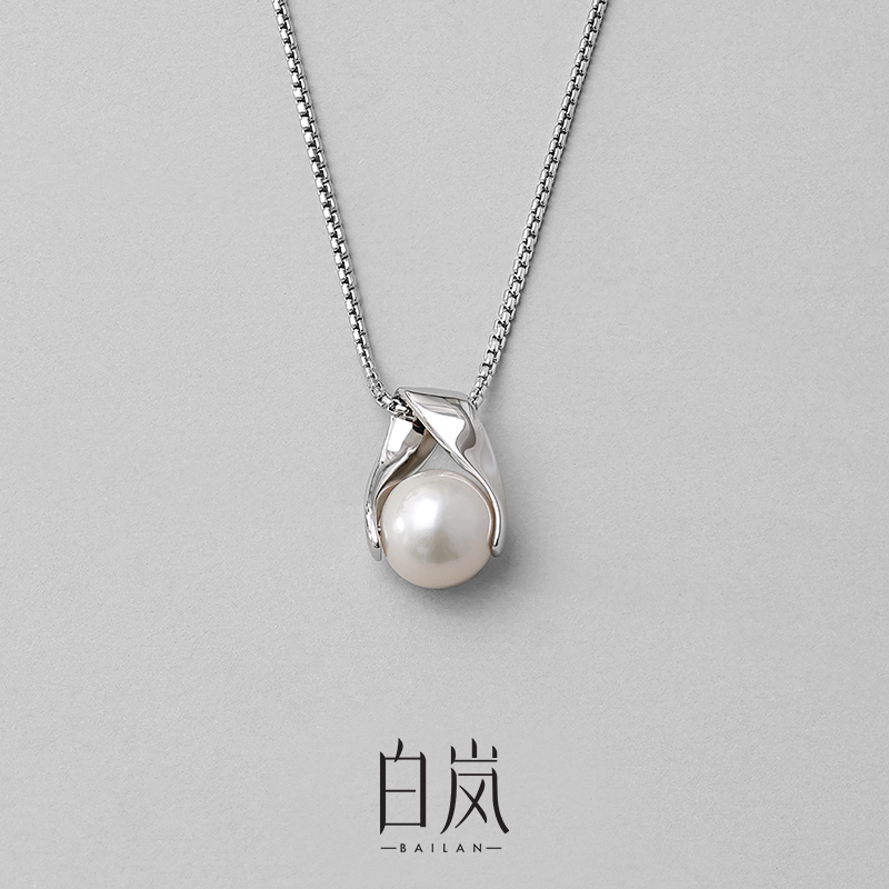 白岚鱼尾珍珠项链女S925新小众设计轻奢坠链个性气质经典XL2583
