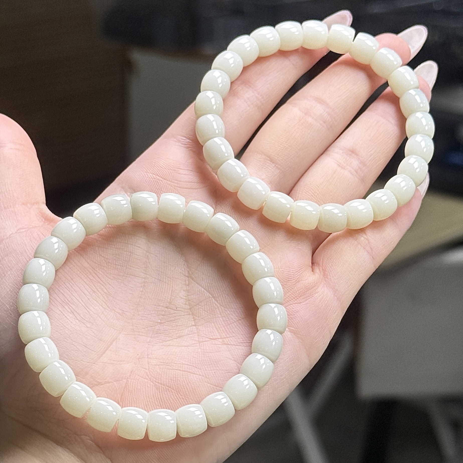 【CH】和田玉米达料直切手串-约8mm（多样性发其一）