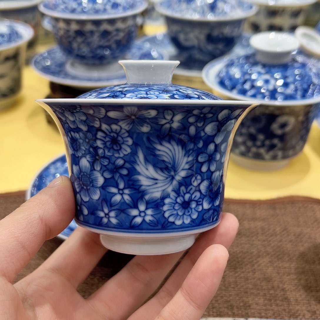 宝**?正宗柴窑万花马蹄盖碗