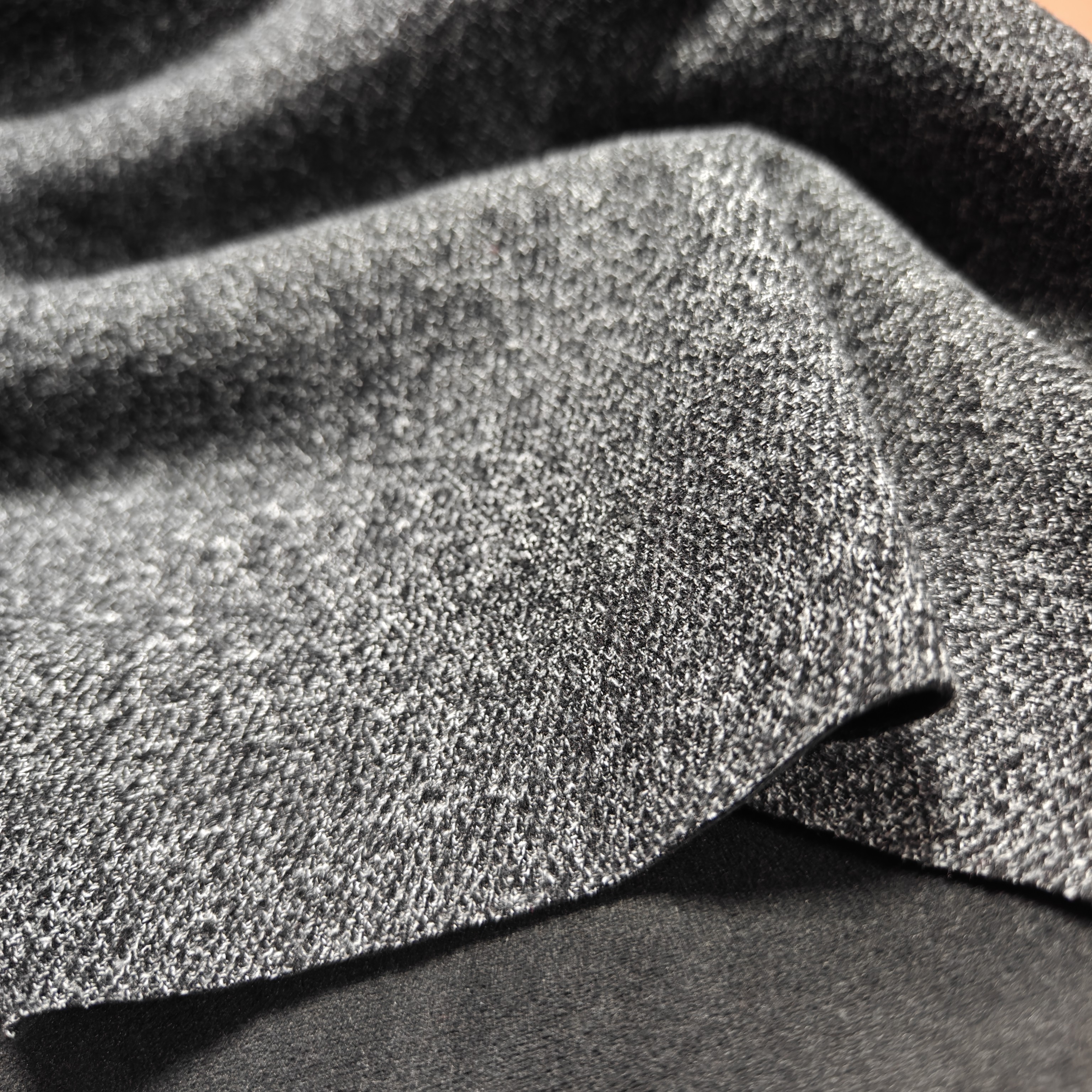 黑灰花纱黄金甲羊绒混纺加绒布料