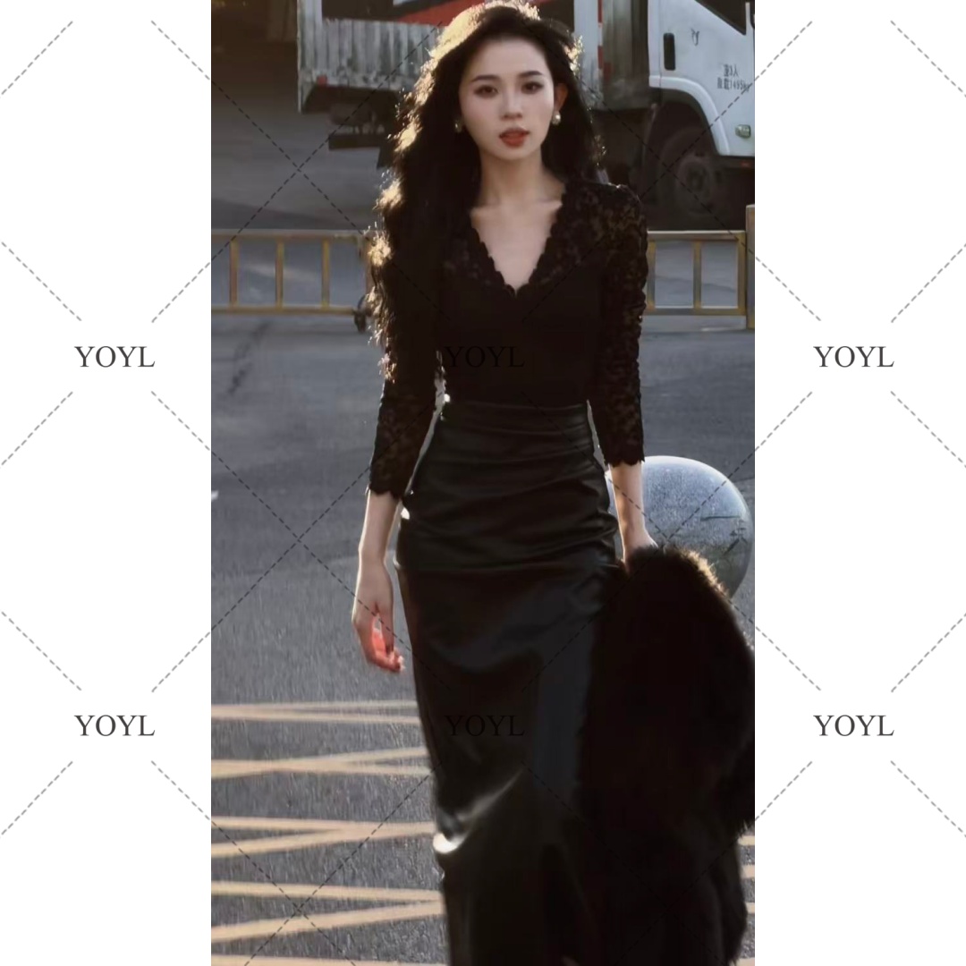 【yola】秋冬新款法式气质显瘦直筒连衣裙-YL12077