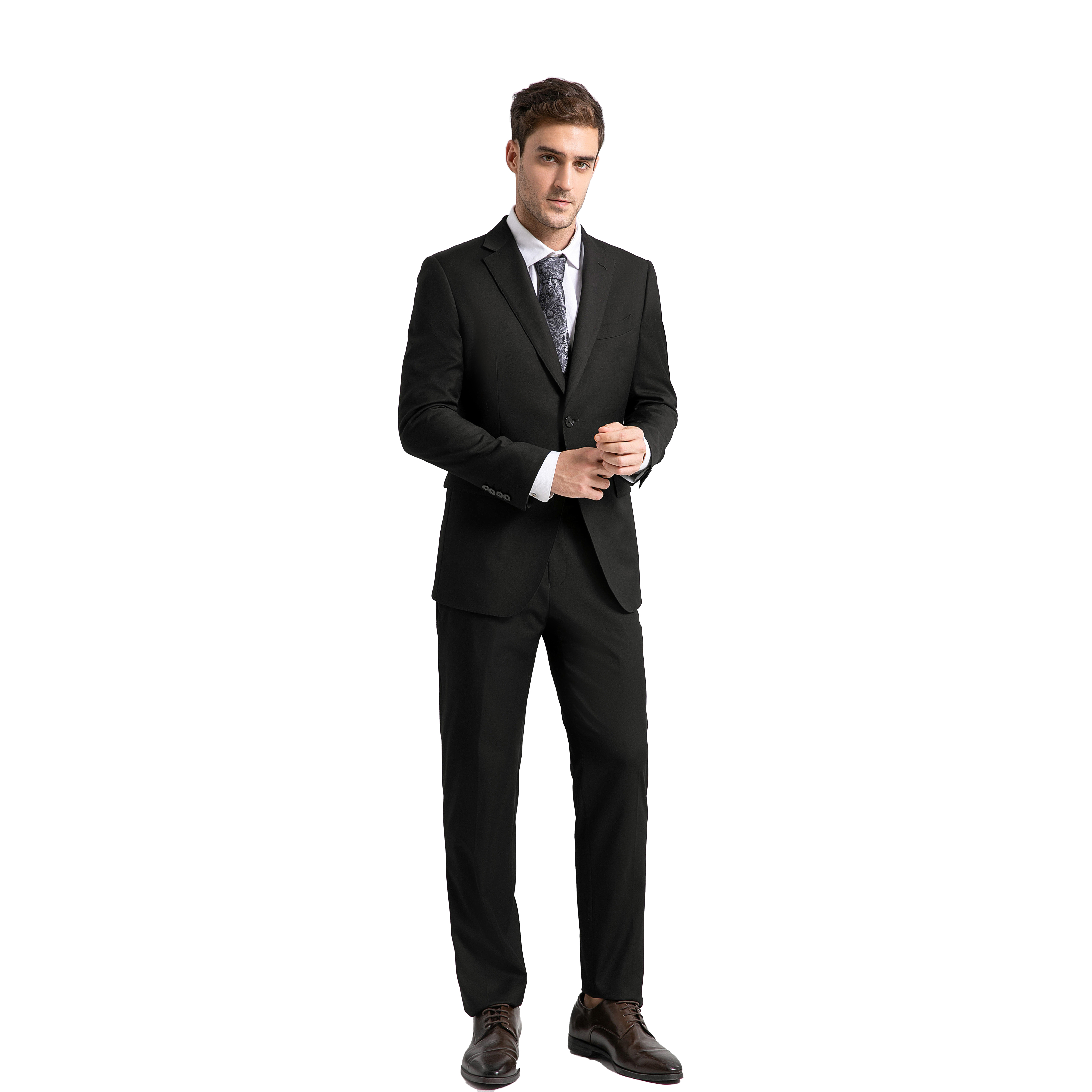 （黑色衣服+裤子）一等品西装套装经典高端男士修身商务西装西服