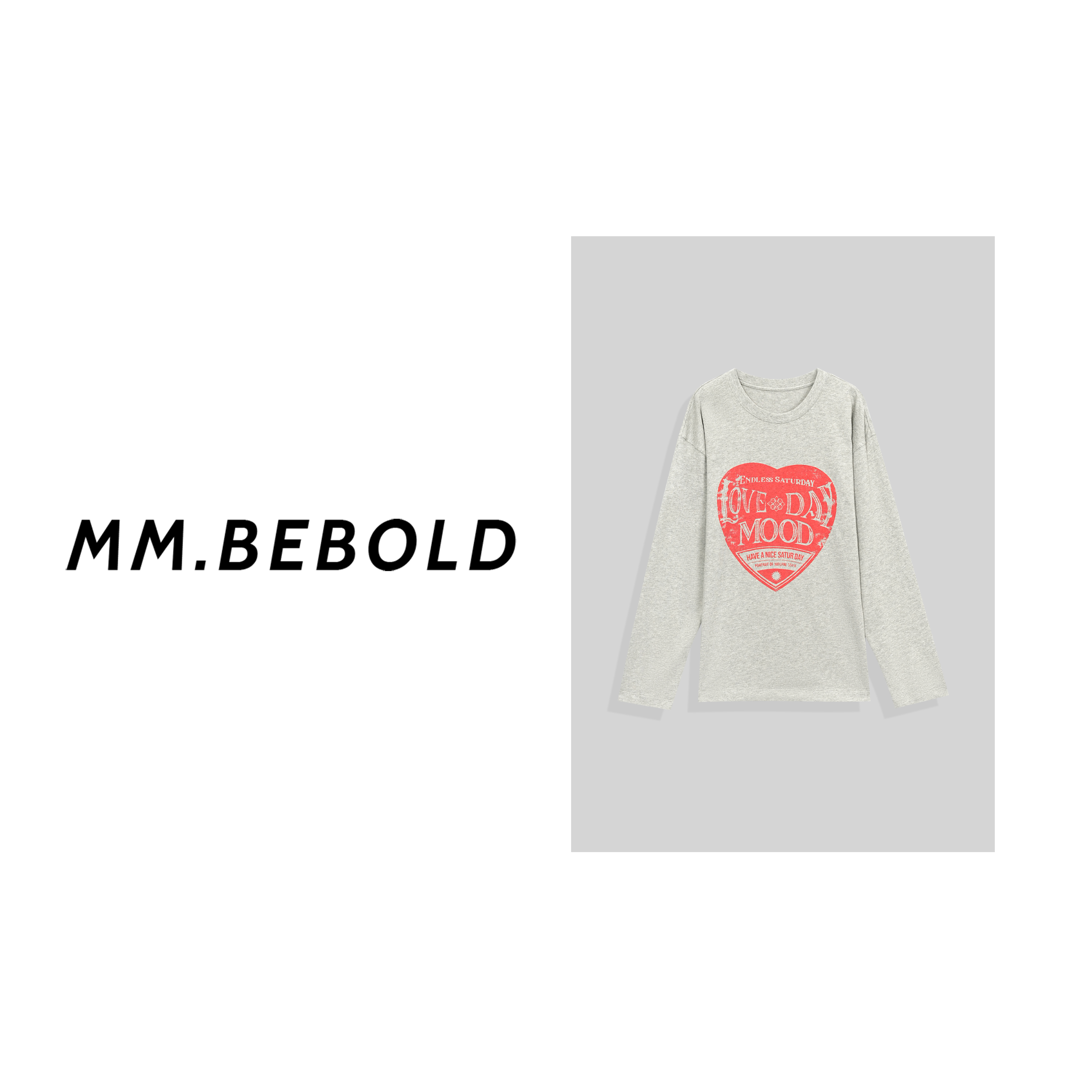 【大大精选】雨爱 棉 100 美式复古做旧爱心字母印花T恤MCF160