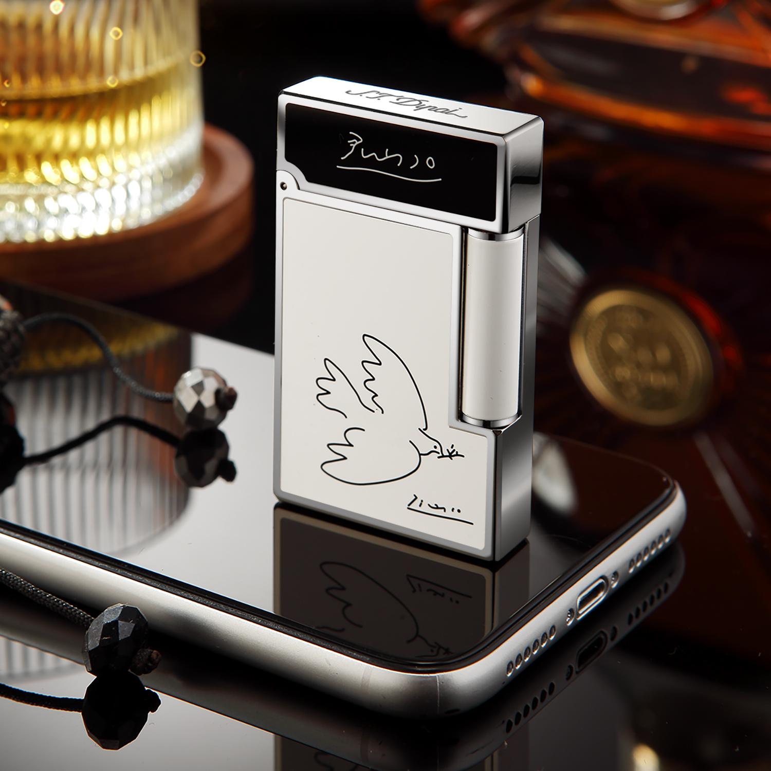 毕加索和平鸽法国定制高端充气款打火机朗声男纯铜