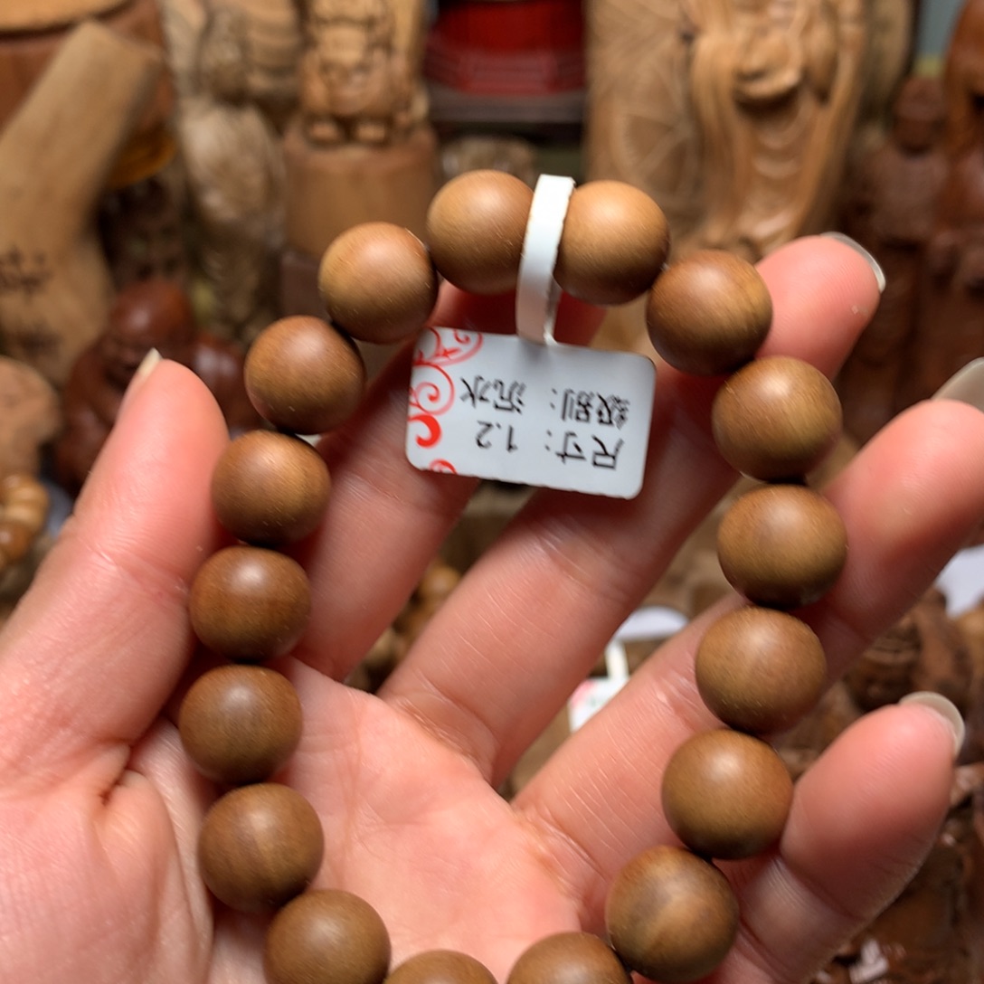 檀香木手串/手链杰老山檀香1.2沉水顺纹