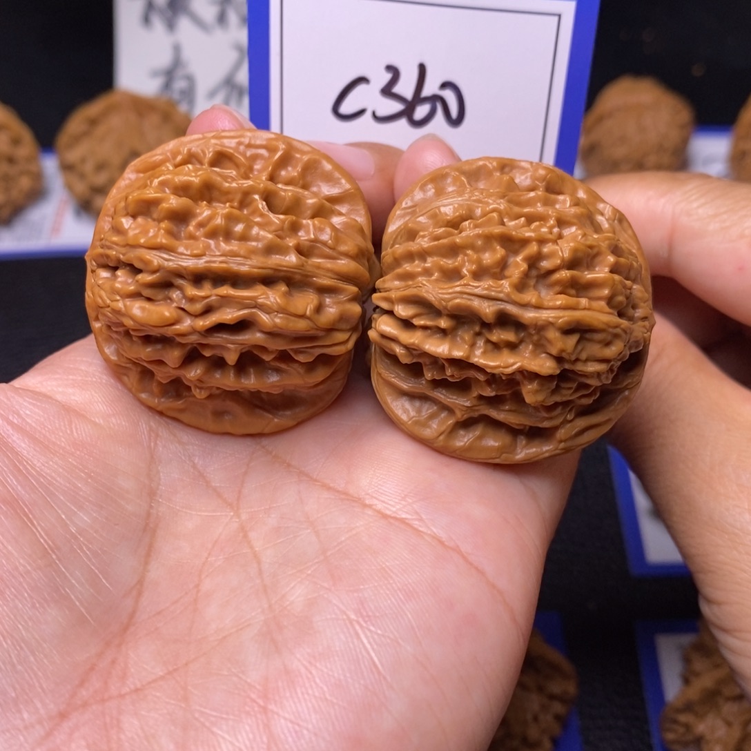 桃核把件41四座楼c360