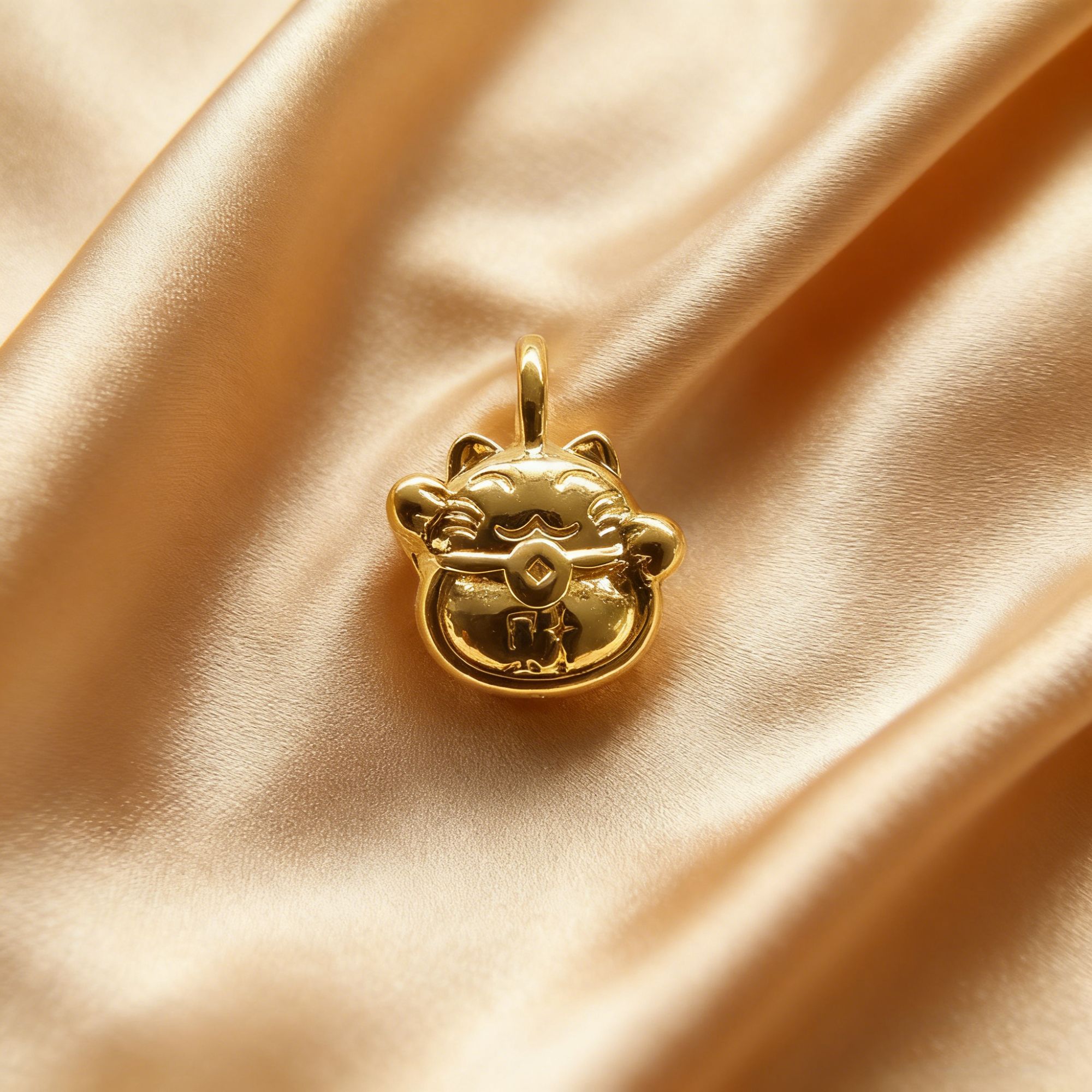 【黄金】足金999招财猫坠素金82