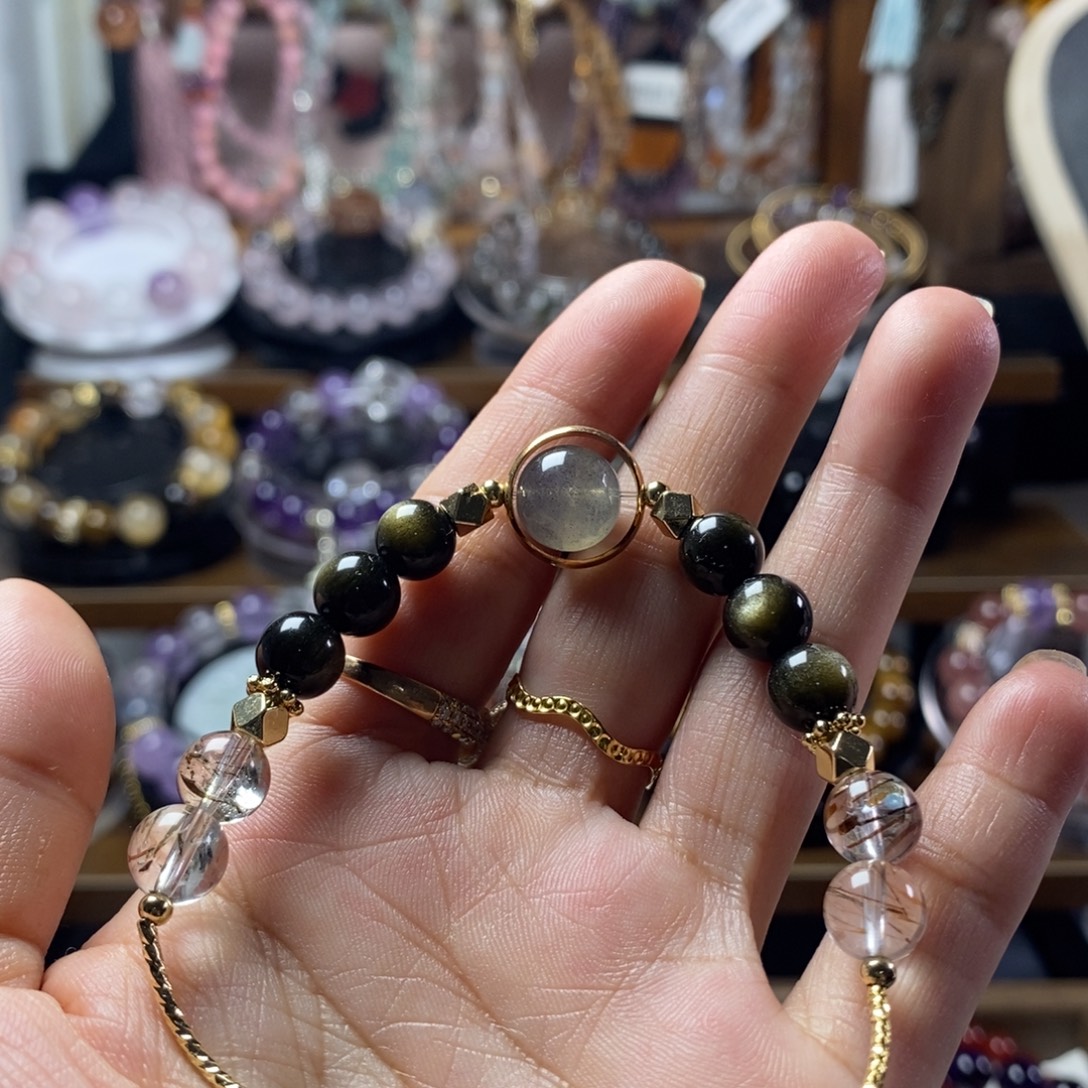 水晶合金手串天然水晶DIY水晶手串
