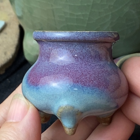 炉钧窑窑变小琴炉