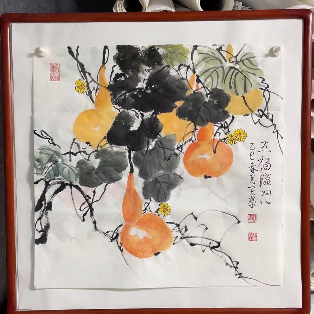 国画四尺斗方68.68画芯 捡漏