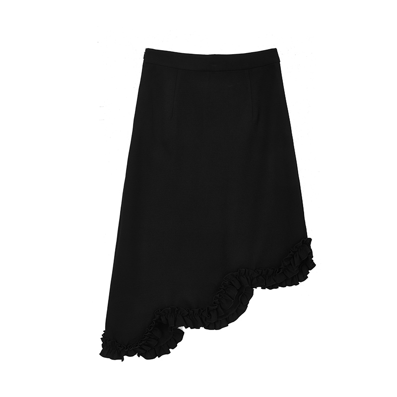 【达人专属】设计感不对称花边半裙 S2243