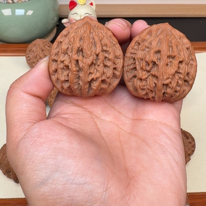 楓***财把件文玩核桃全品虎头41