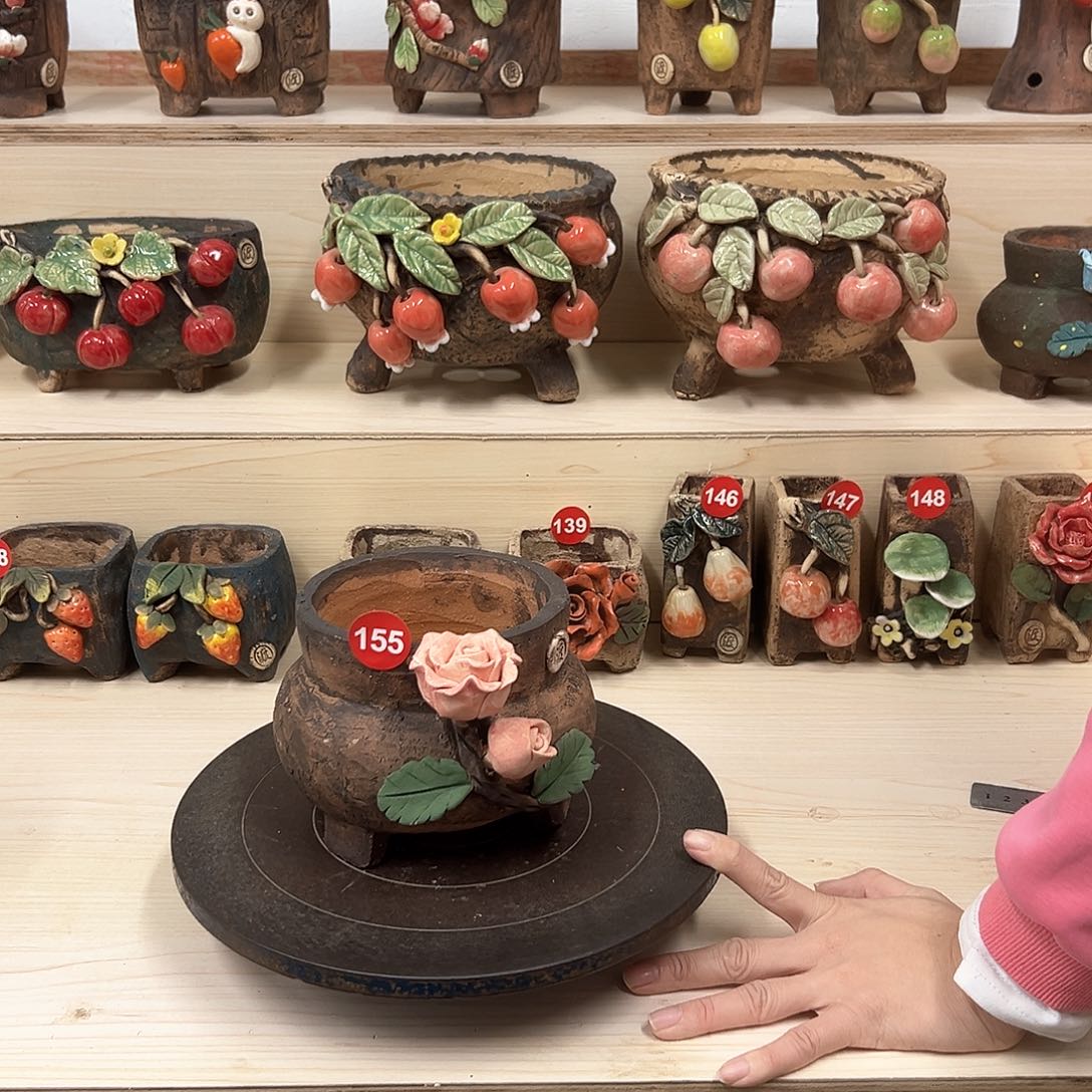 紫砂花盆155号内囗11外高11