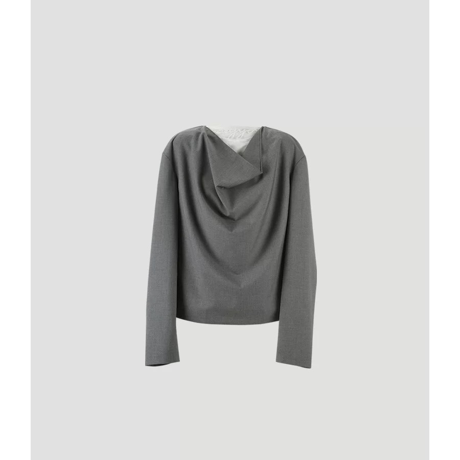 YOEYYOU拼接蕾丝双层长袖上衣2025早春荡领宽松百搭2199UPY买手店