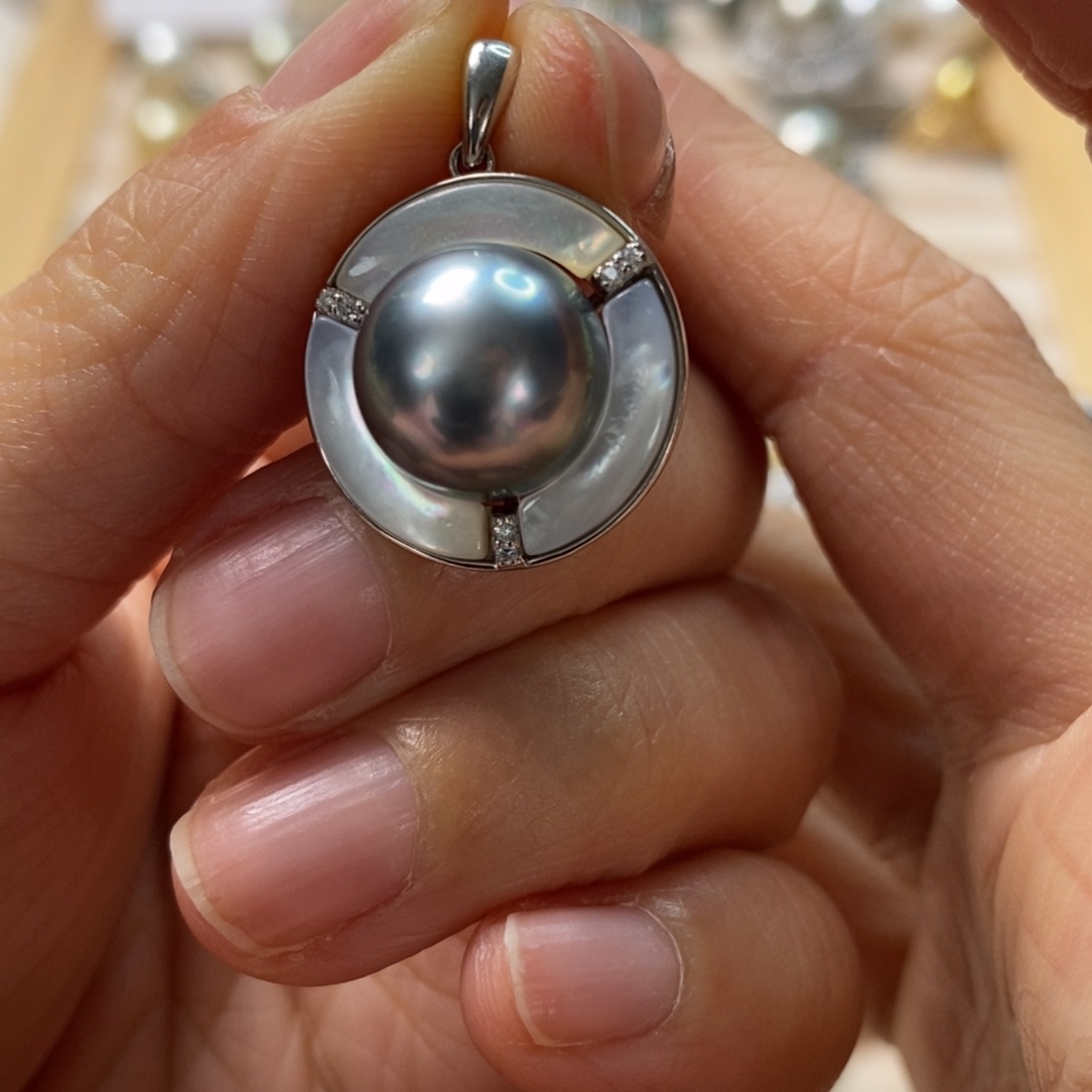 海水珍珠颈饰银S925镶嵌