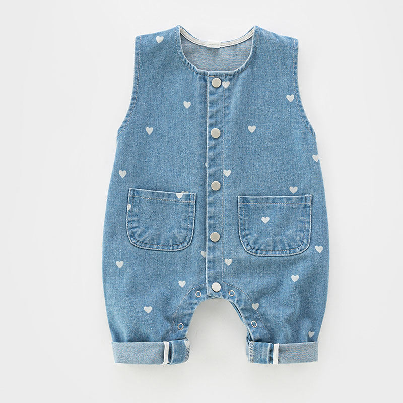 背带裤婴儿宝宝春秋装2024新款幼童按扣软牛仔连体裤男宝裤子6547