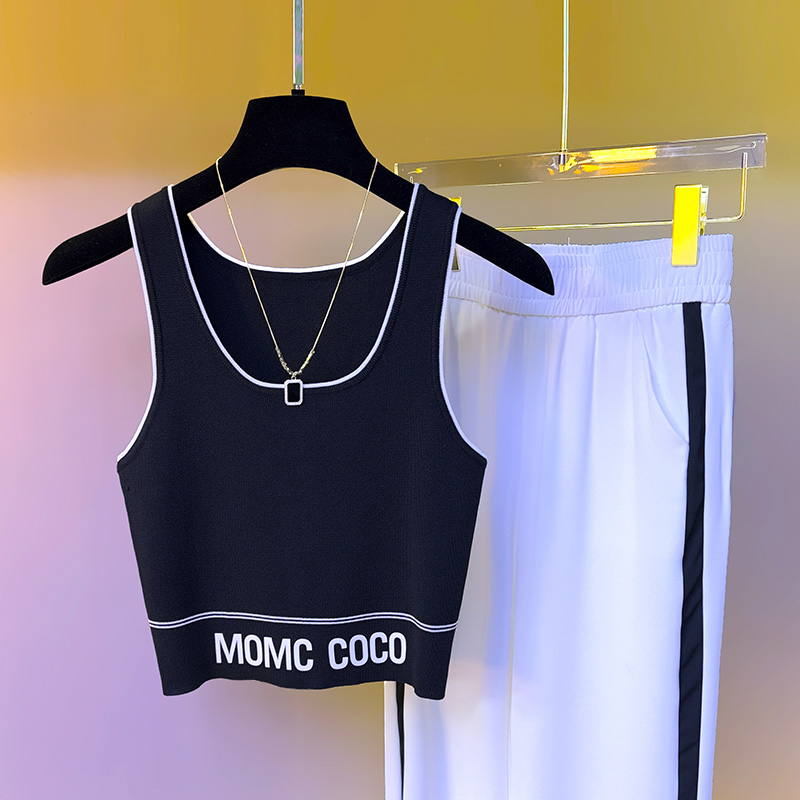 【MOMCCOCO】针织吊带小香风背心女夏季冰丝短款内搭外穿辣妹上衣