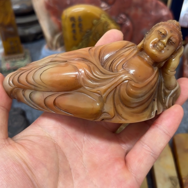 景***.寿山石印石桌面摆件