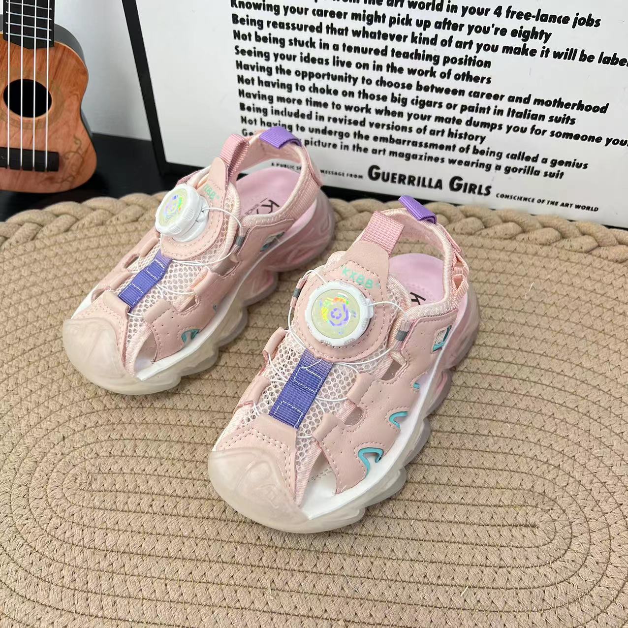 2025夏季新款儿童旋转纽扣凉鞋X906-1