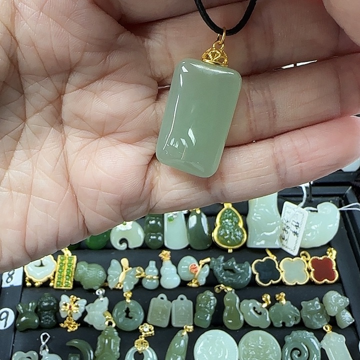 和田玉吊坠(不含链)银S925镶嵌