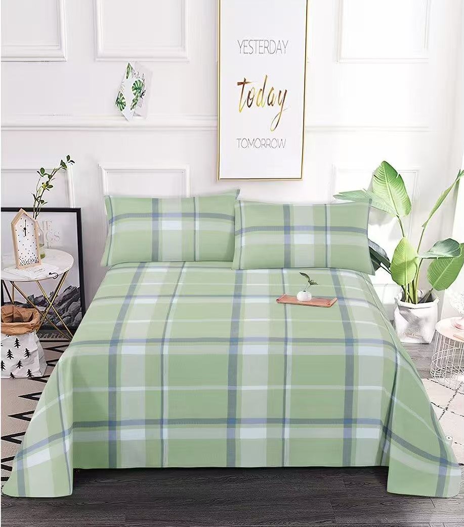 大绿格--床单-双经双纬帆布舒服透气